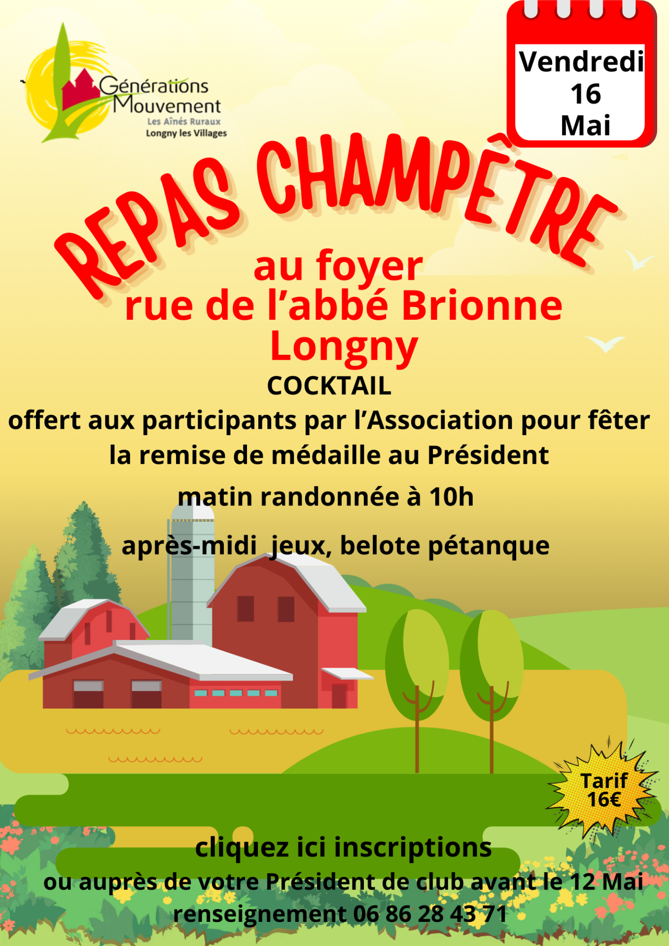 Green pastel yellow illustrative picnic party poster 4 2